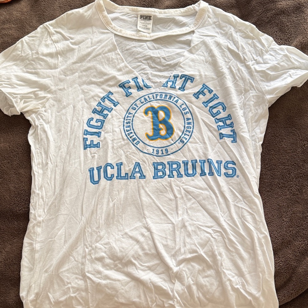 PINK Victoria's Secret White V-Neck Tee